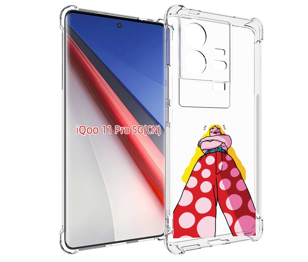 

Чехол бампер MyPads высокая-девушка для Vivo iQOO 11 Pro противо..., Прозрачный, Tocco