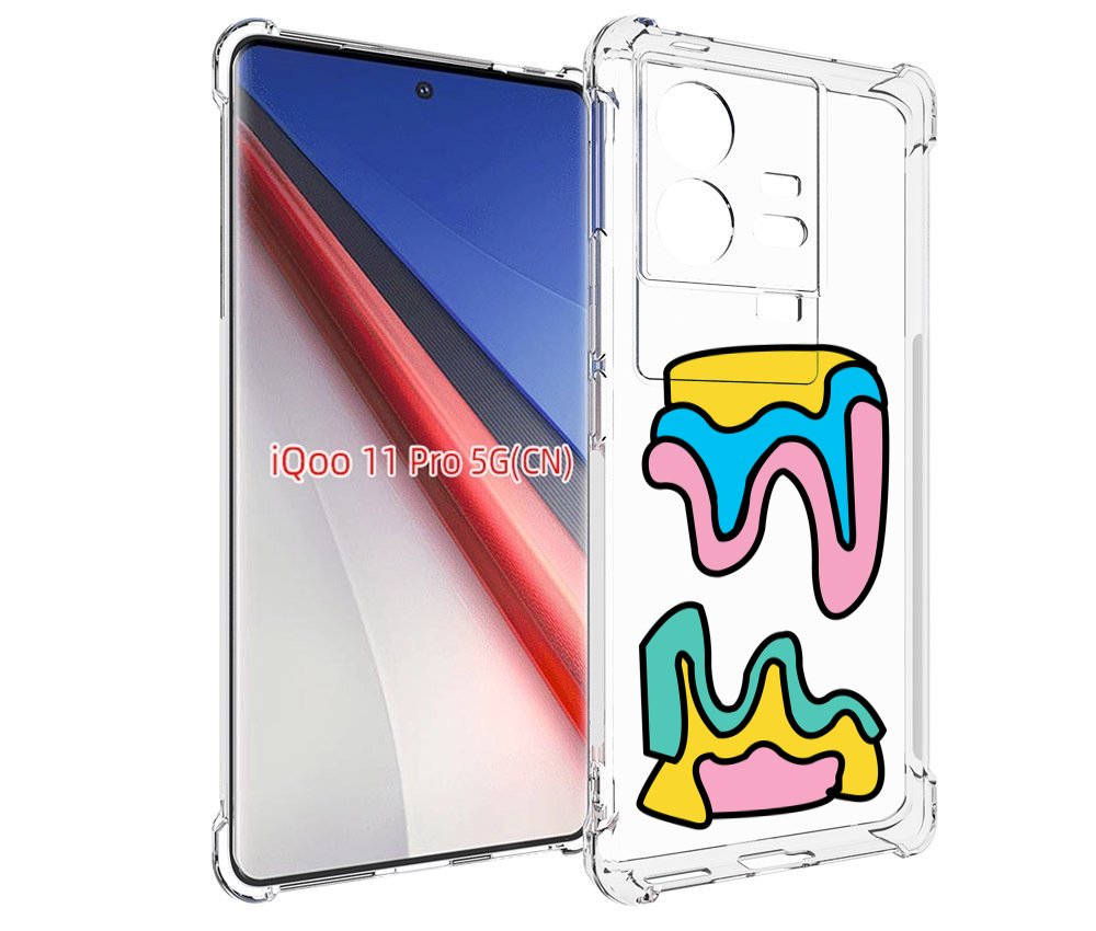 

Чехол бампер MyPads вытекающая-абстракция для Vivo iQOO 11 Pro п..., Прозрачный, Tocco