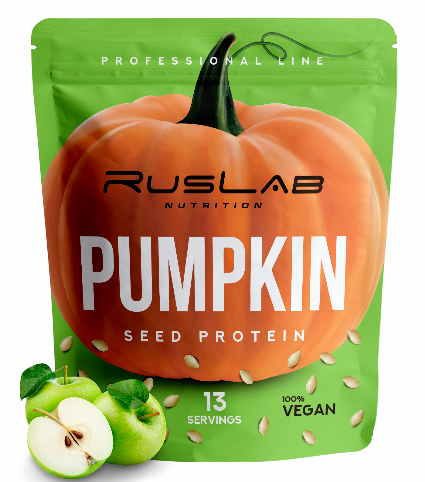 Тыквенный протеин RusLabNutrition Pumpkin Seed Protein 416гр вкус зеленое яблоко