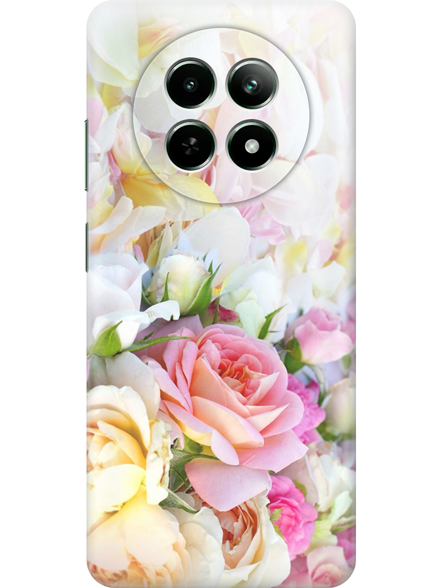 

Силиконовый чехол на Realme 12 5g с принтом "Нежные розы", Прозрачный;белый;желтый;розовый, 783982621