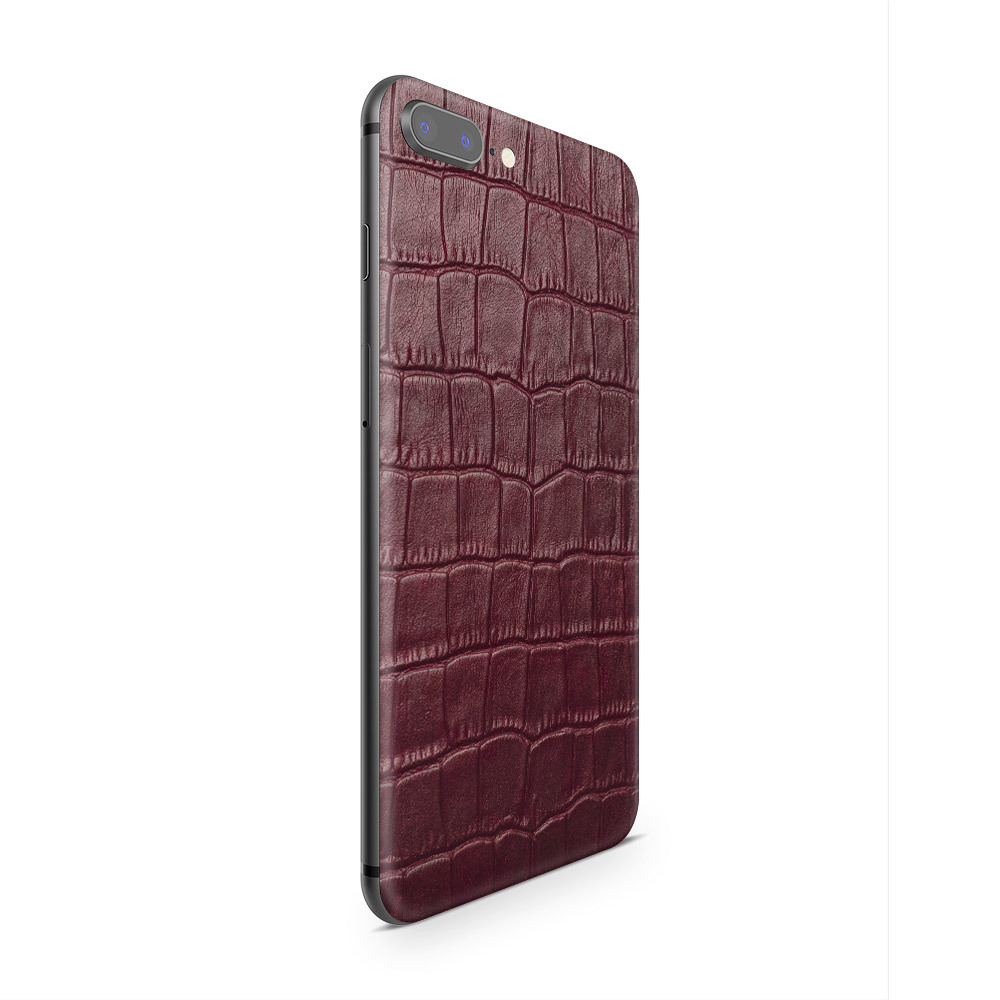 

Наклейка Glueskin из натуральной кожи Croco для Apple iPhone 8 Plus, Бордовый