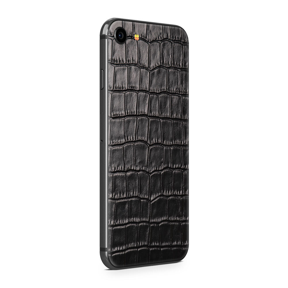 

Наклейка Glueskin из натуральной кожи Croco для Apple iPhone SE 2020, Черный