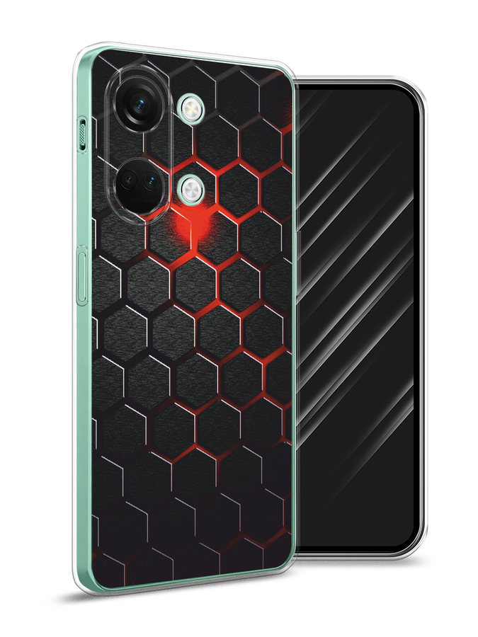 

Чехол Awog на OnePlus Nord 3 "Фон соты красные", Красный;черный, 154050-3
