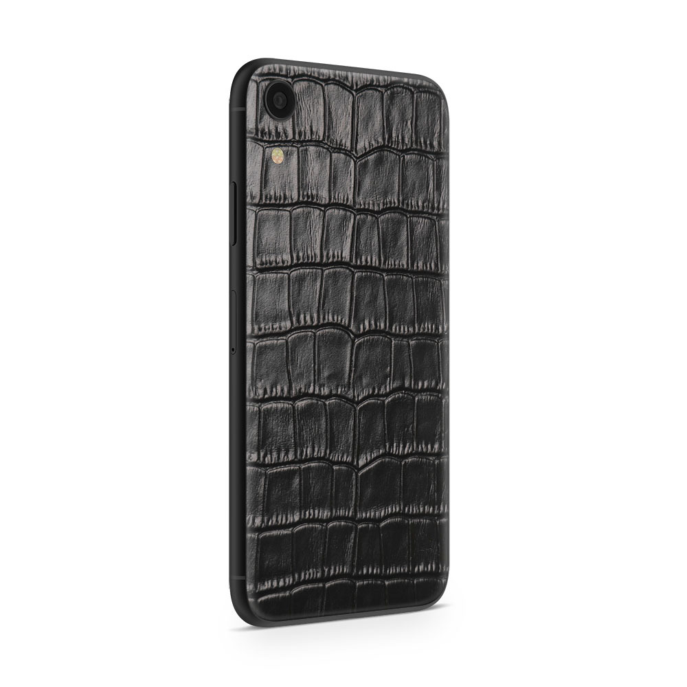 

Наклейка Glueskin из натуральной кожи Croco для Apple iPhone XR, Черный