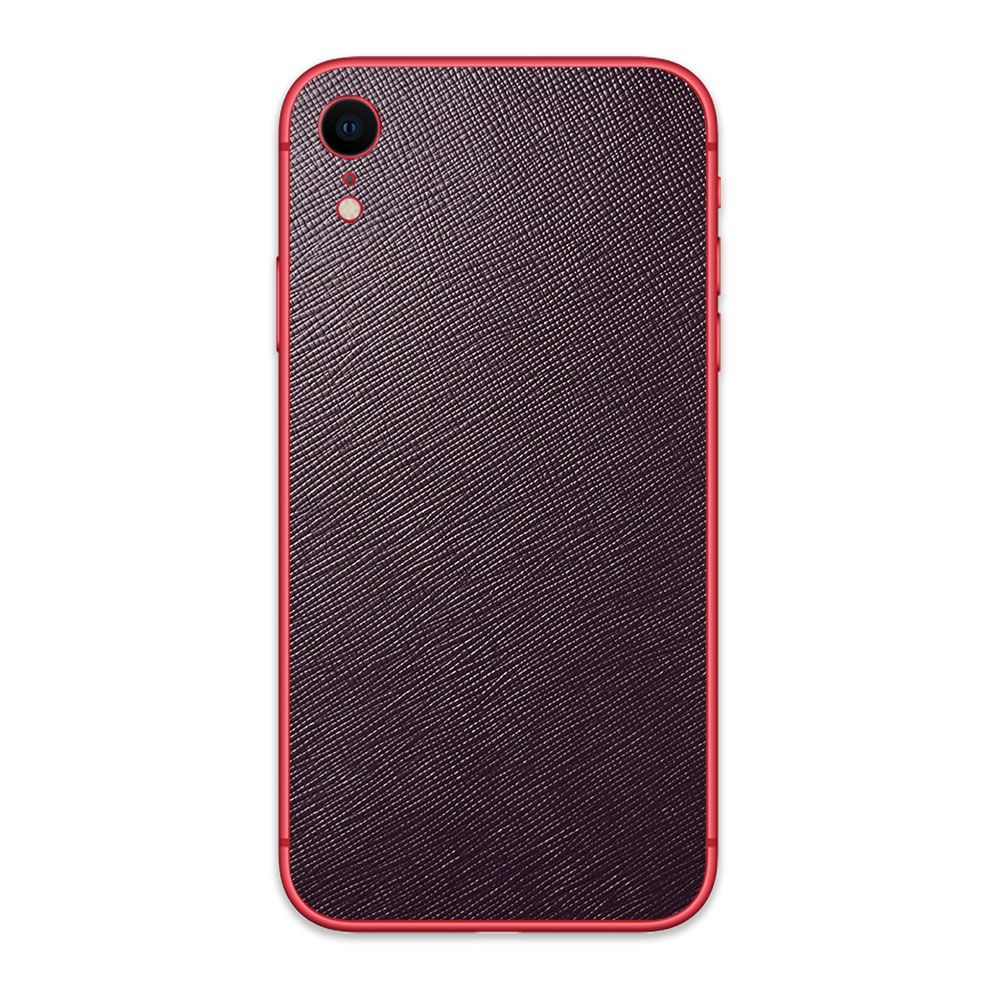

Наклейка Glueskin из натуральной кожи Saffiano для Apple iPhone Xr, Фиолетовый