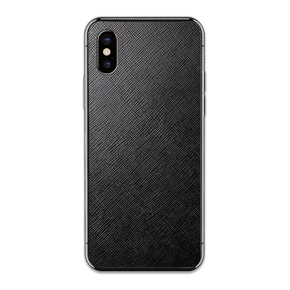 

Наклейка Glueskin из натуральной кожи Saffiano для Apple iPhone X, Черный