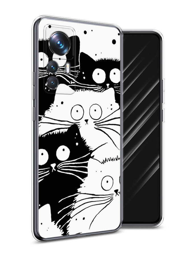 

Чехол Awog на Xiaomi 12T Pro / Сяоми 12T Про "Коты черно-белые", Черный;белый