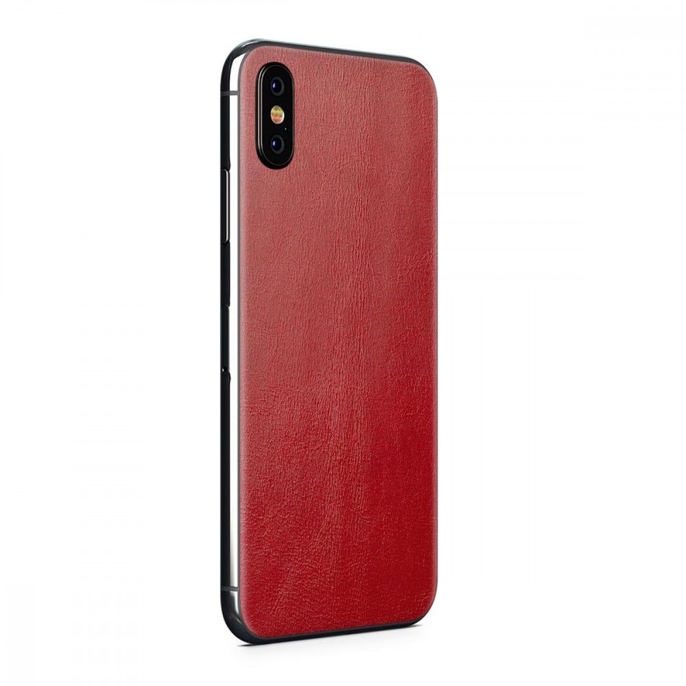 

Наклейка Glueskin из натуральной кожи Just Red для Apple iPhone Xs, Красный
