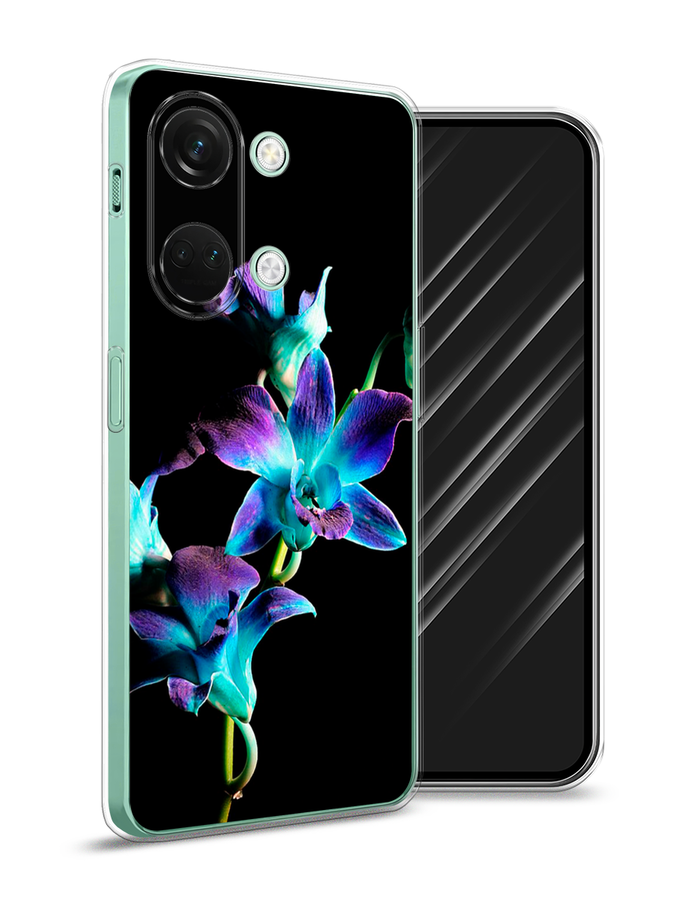 

Чехол Awog на OnePlus Nord 3 "Синий цветок на черном", Черный;голубой;синий, 154050-8