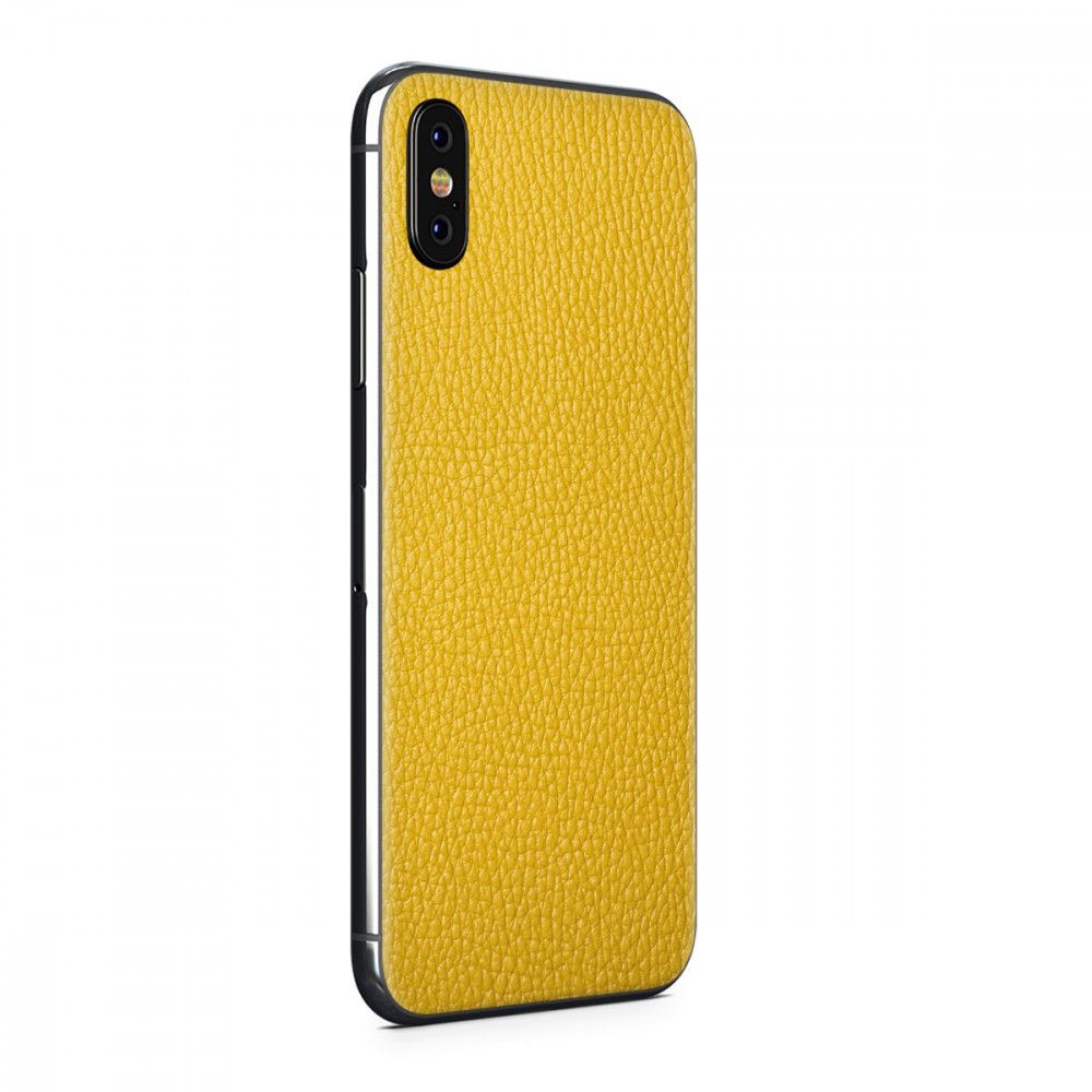 

Наклейка Glueskin из натуральной кожи Classic для Apple iPhone Xs Max, Желтый
