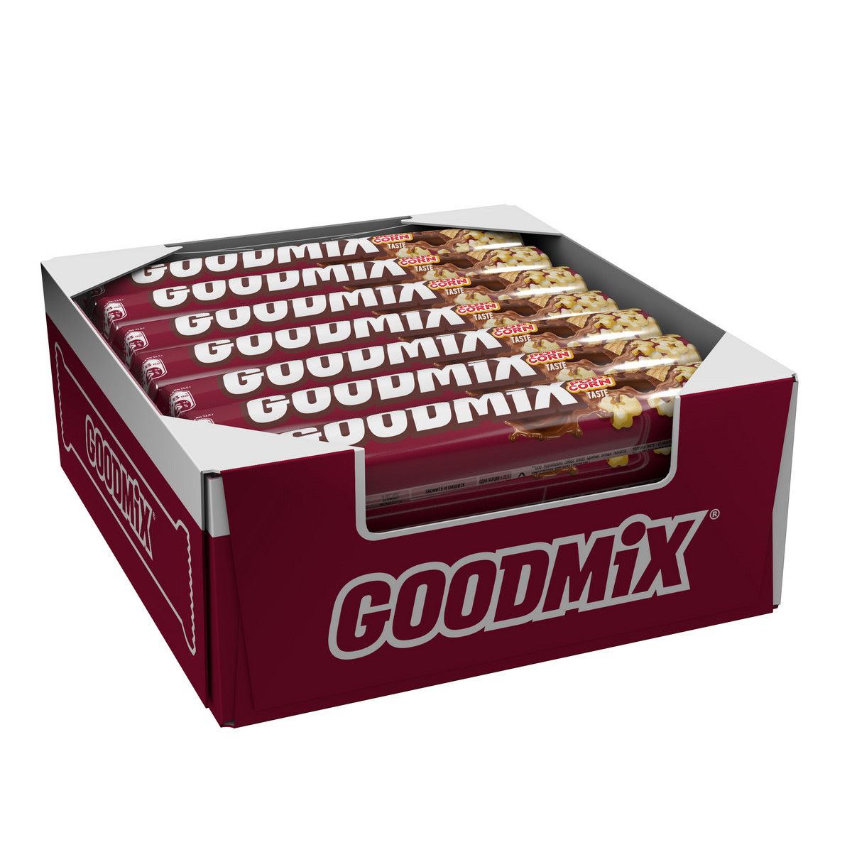 Батончик Goodmix шоколадный со вкусом попкорна и хрустящей вафли