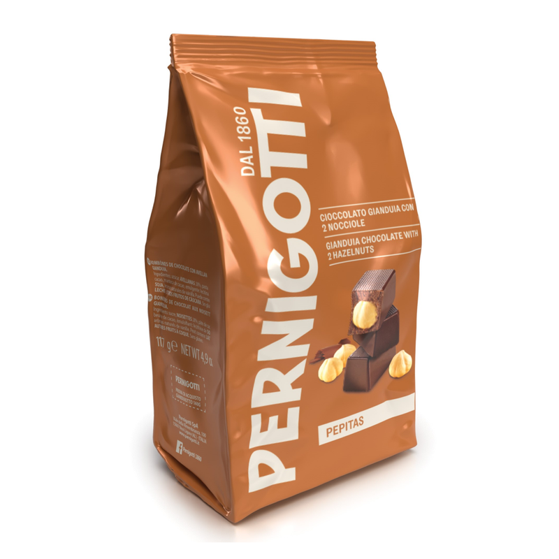 Конфеты шоколадные Pernigotti молочный шоколад, с пастой джандуйя и цельным фундуком 117 г