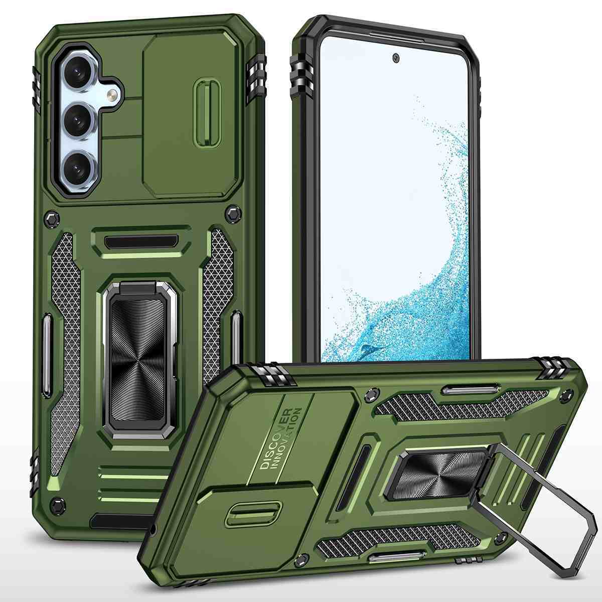 

Чехол Safe Case с кольцом и защитой камеры для Samsung Galaxy A54, зеленый, Safe Case