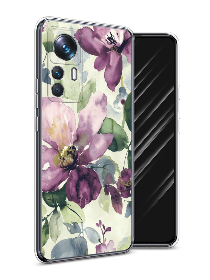 

Чехол Awog на Xiaomi 12T Pro / Сяоми 12T Про "Сиреневые цветы-акварель", Фиолетовый