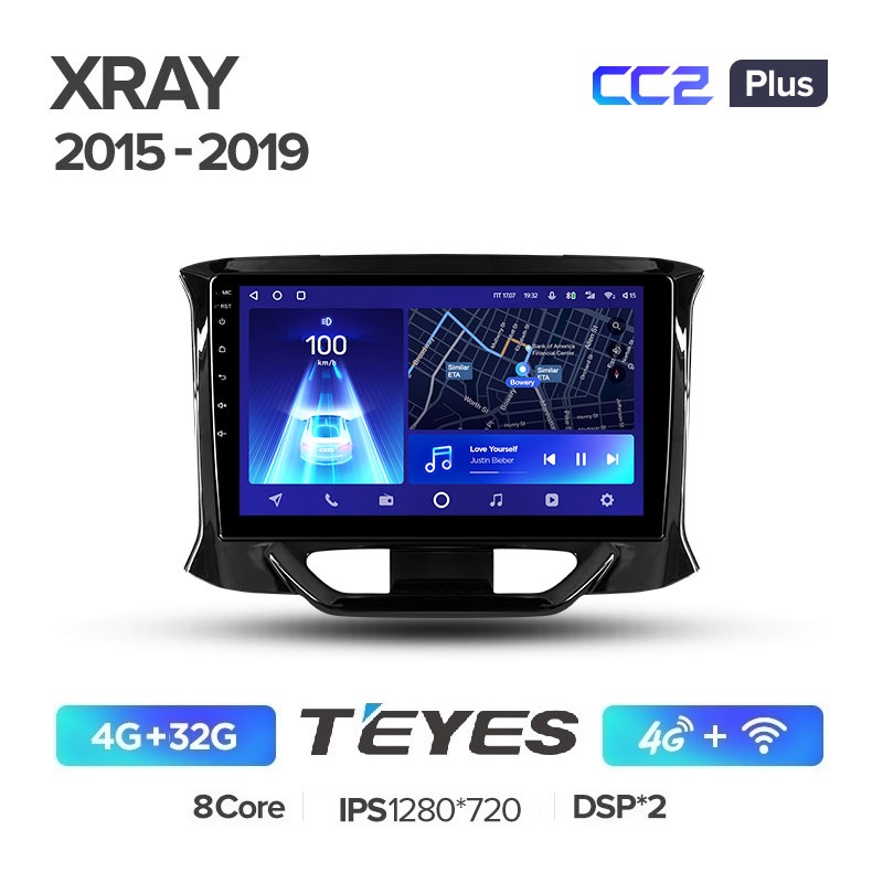 Автомобильная магнитола Teyes CC2 plus 4/32Гб Lada XRAY ANDROID 10