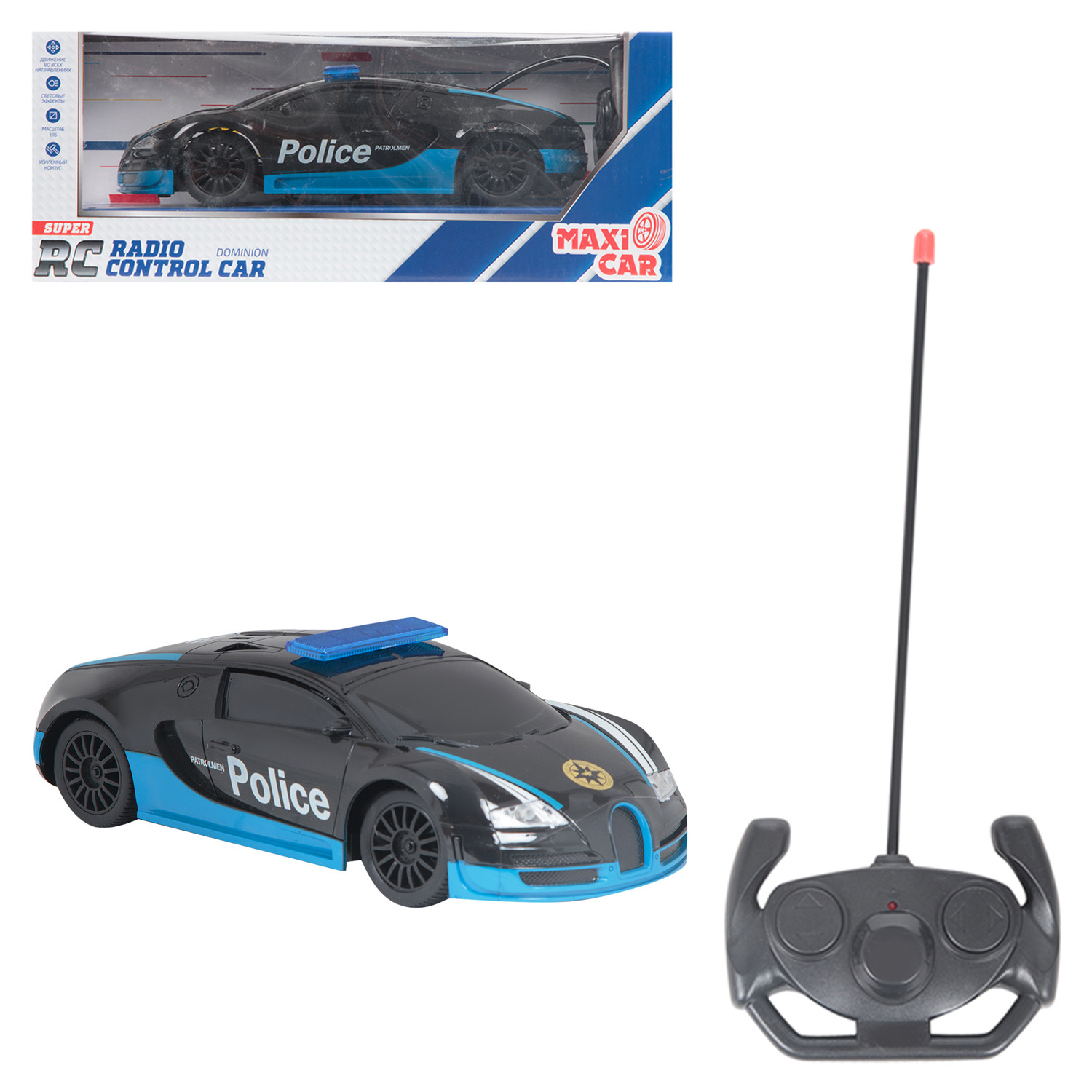 

Машина на радиоуправлении Maxi car. Police , 1:16