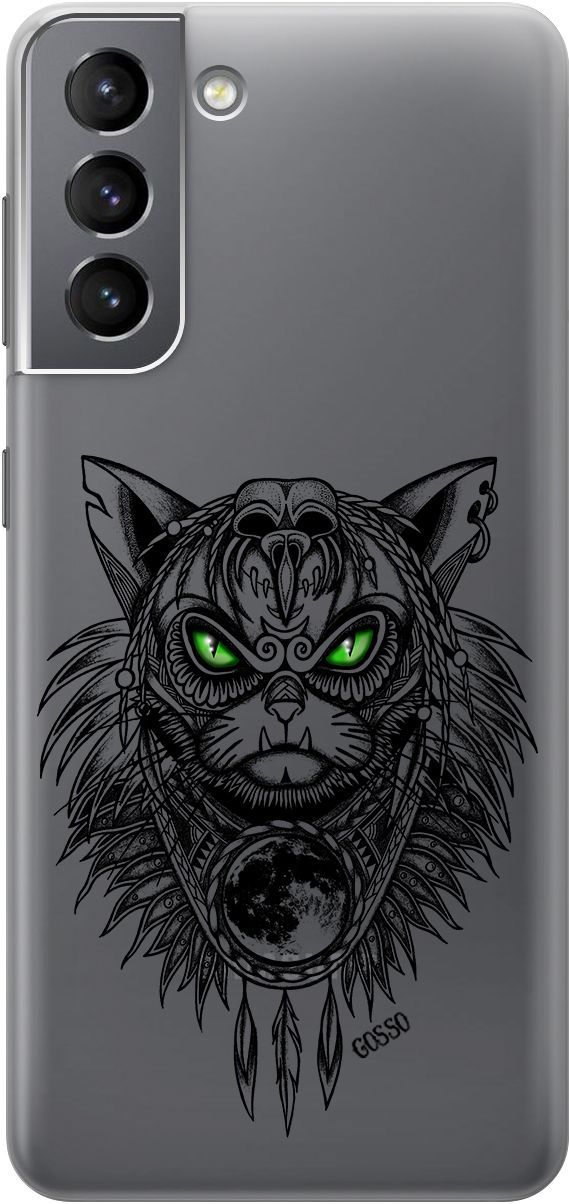 

Чехол на Samsung Galaxy S21 FE 5G с принтом "Shaman Cat" прозрачный, Прозрачный;черный, 3931