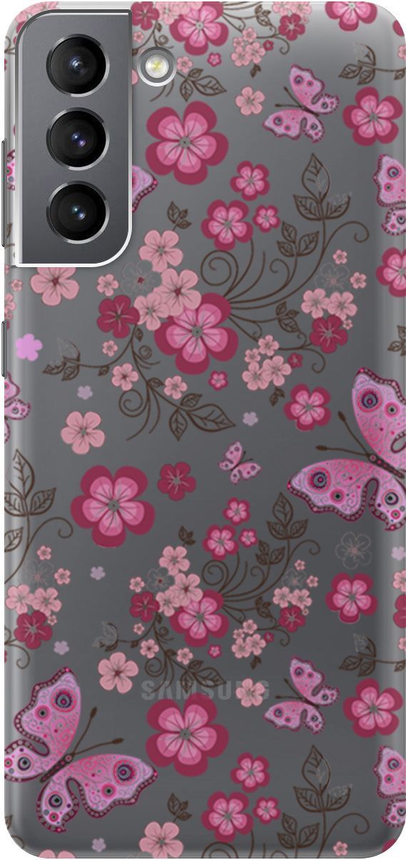 

Чехол на Samsung Galaxy S21 FE 5G "Butterflies and Flowers" прозрачный, Прозрачный;розовый, 3931