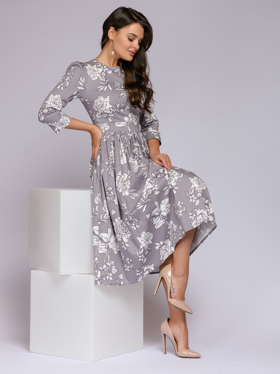 

Платье женское 1001dress 0122001-00219 серое 50 RU, 0122001-00219