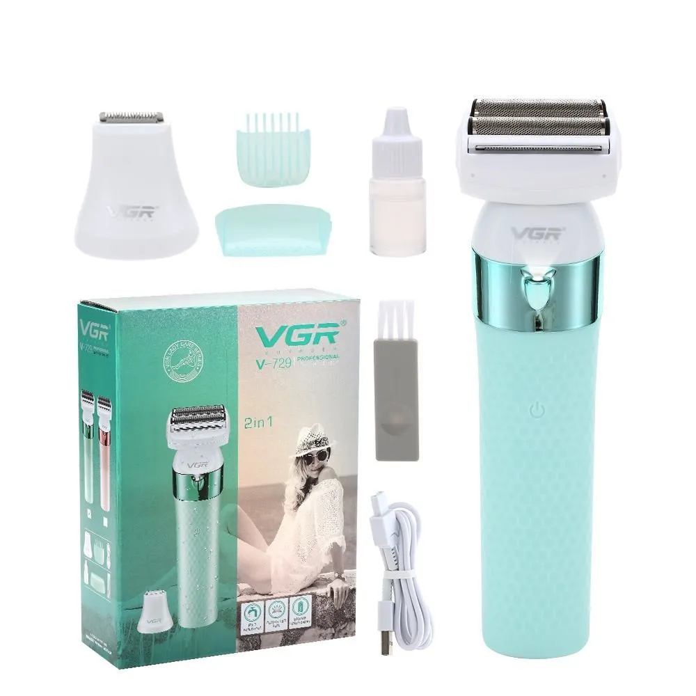 Эпилятор VGR V-729 зеленый, розовый