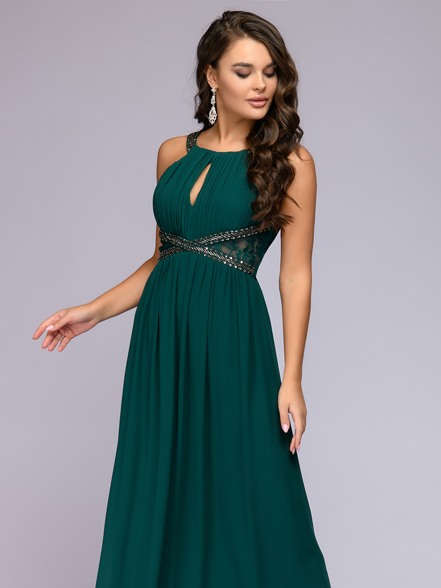 

Платье женское 1001dress 0122001-30112 зеленое 44 RU, 0122001-30112