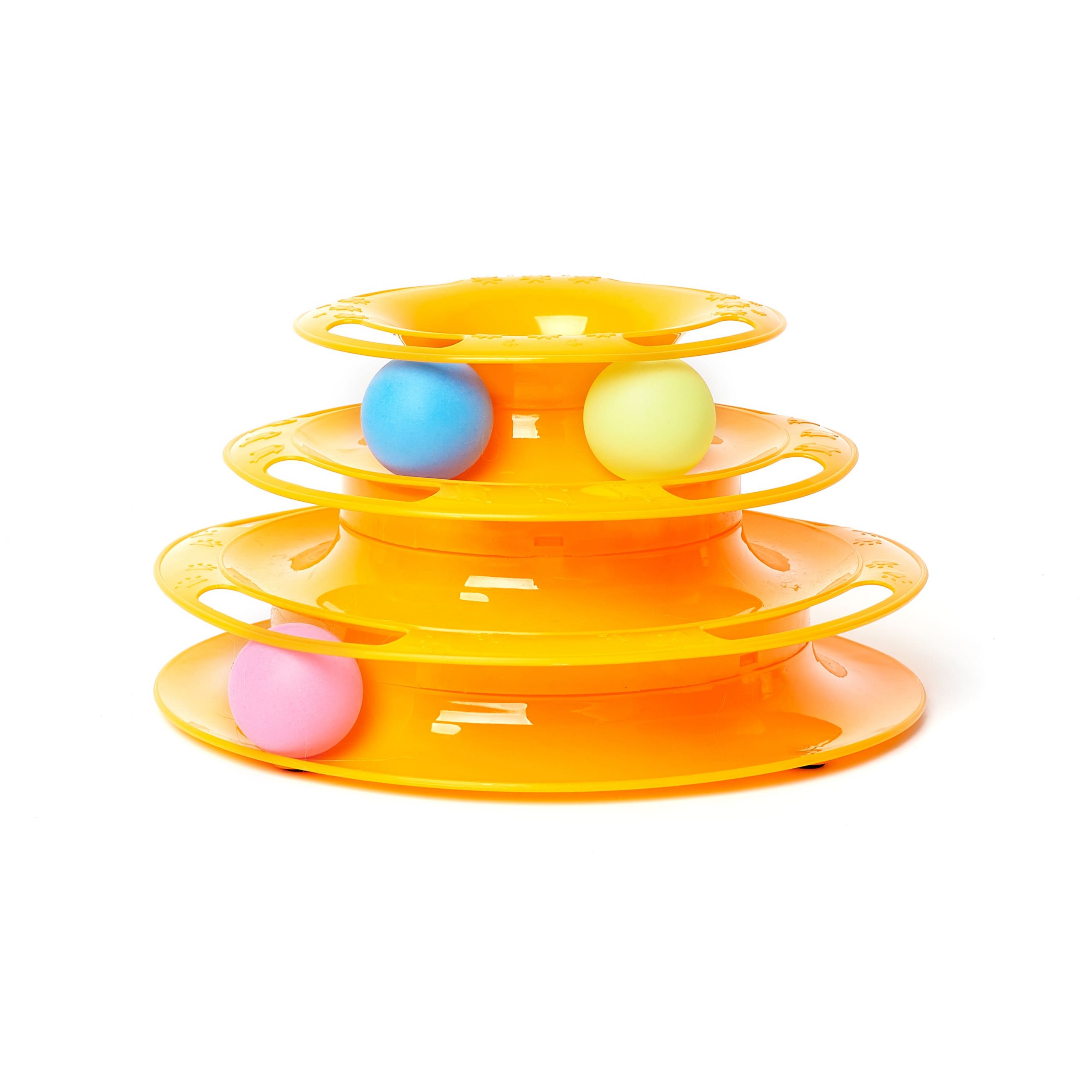 фото Развивающая игрушка для кошек играй гуляй трек гонщик, оранжевый, 3 уровня