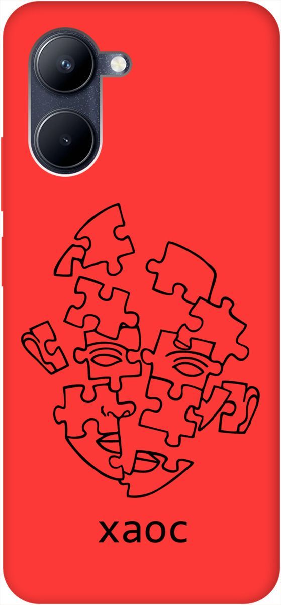 

Силиконовый чехол на realme C33 с принтом "Chaos" красный, Красный;черный, 1577200