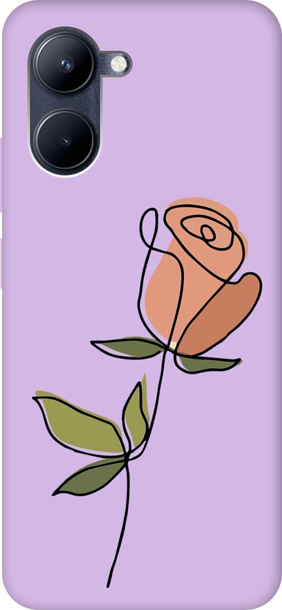 

Силиконовый чехол на realme C33 с принтом "Rose" сиреневый, Фиолетовый;зеленый, 1577300