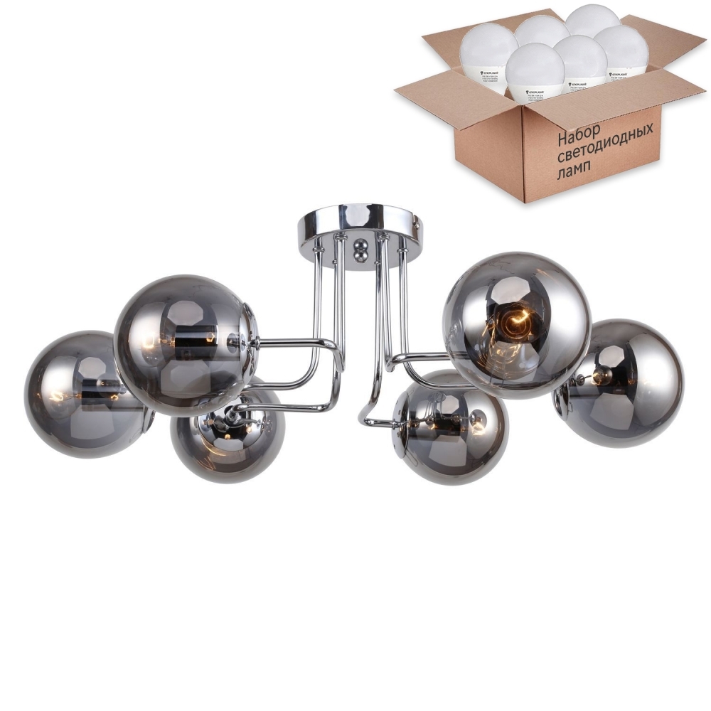 

Потолочная люстра F-Promo Modestus с лампочками 2345-6U+Lamps E14 P45