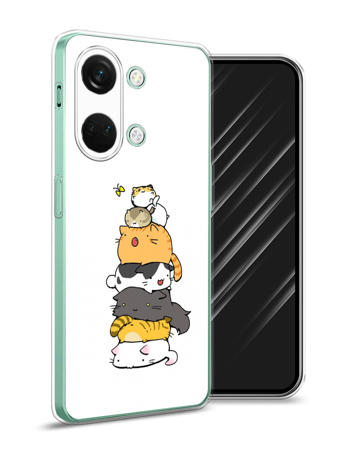 

Чехол Awog на OnePlus Nord 3 "Бутерброд из котиков", Коричневый;белый;серый, 154050-10
