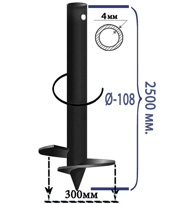 фото Свая винтовая d108 мм h2500 мм 1marka