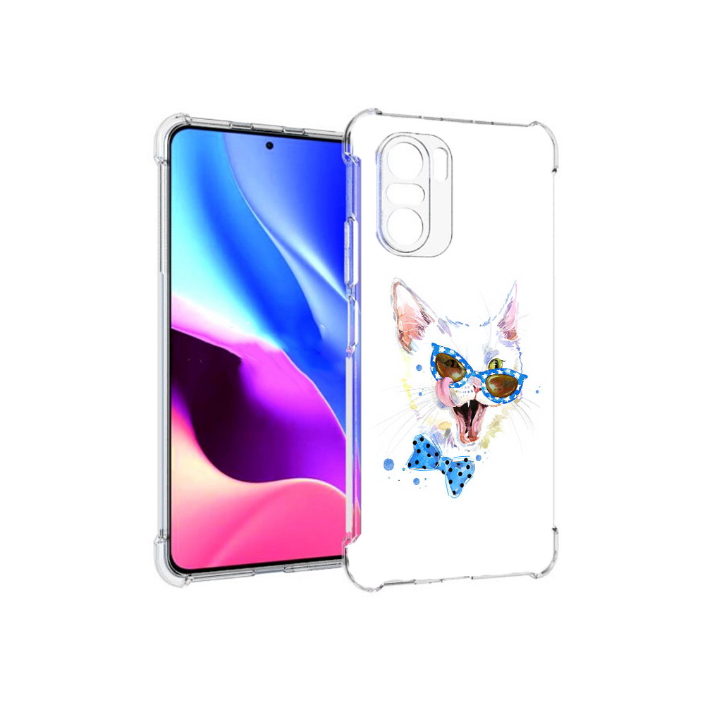 Чехол MyPads Tocco для Xiaomi Redmi K40 белый кот (PT158239.260.229)