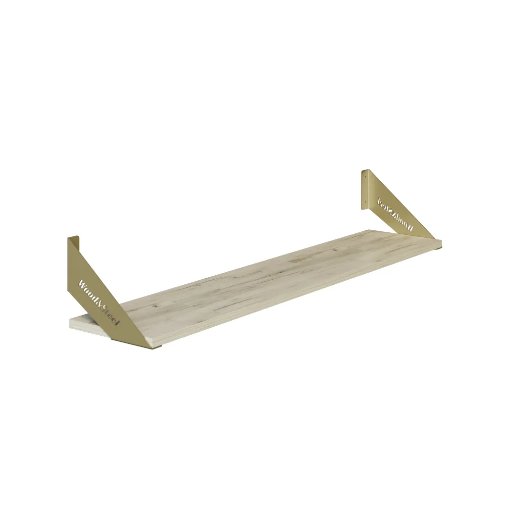 

Настенная полка в стиле лофт WOODSTEEL, MNPg16,5/100/20, золото