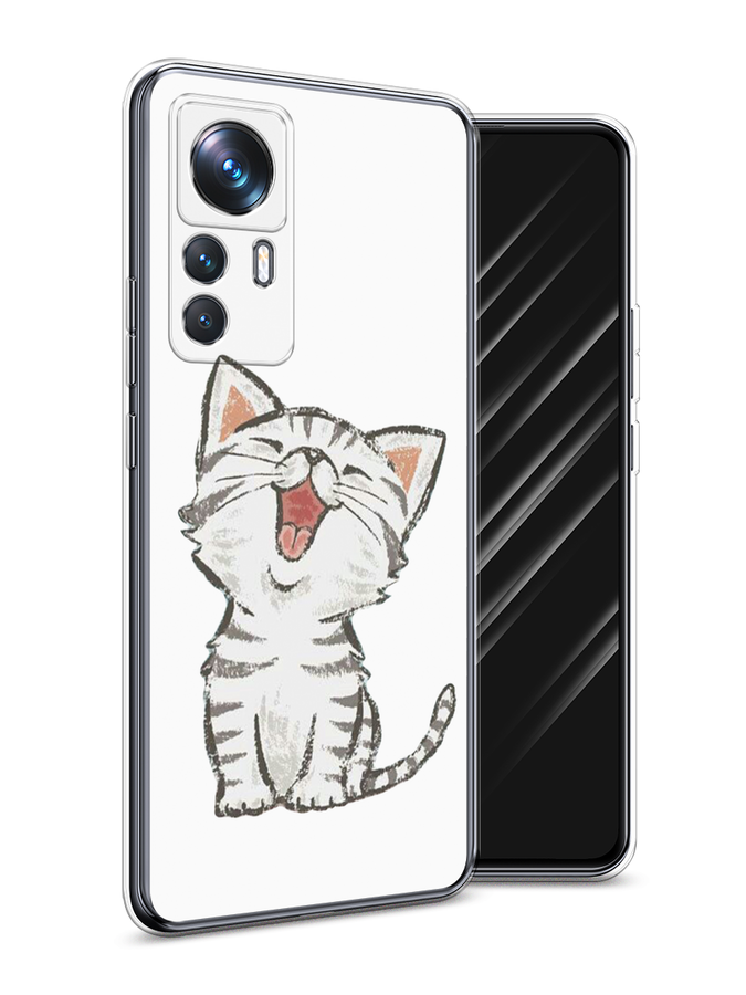 

Чехол Awog на Xiaomi 12T Pro / Сяоми 12T Про "Котенок рисованный", Серый;белый