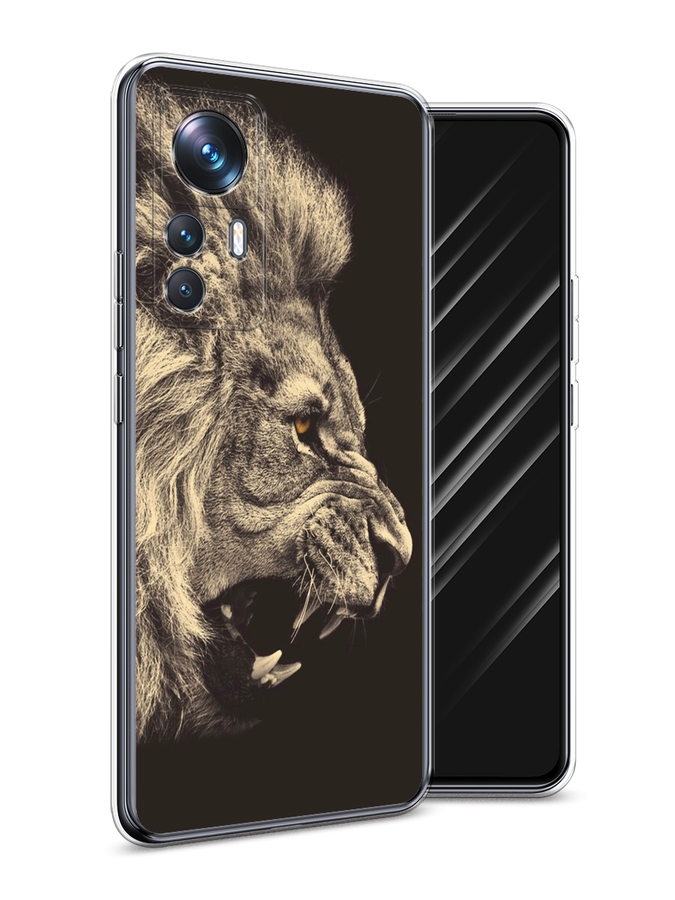 

Чехол Awog на Xiaomi 12T Pro / Сяоми 12T Про "Львиный рык 2", Бежевый;черный