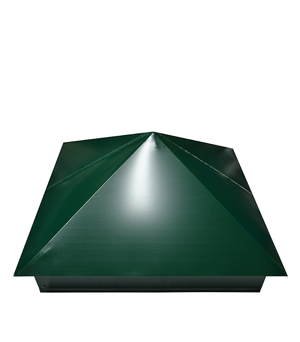 Колпак на столб 400х400 мм зеленый RAL 6005, 1Marka, оцинкованная сталь  - Купить