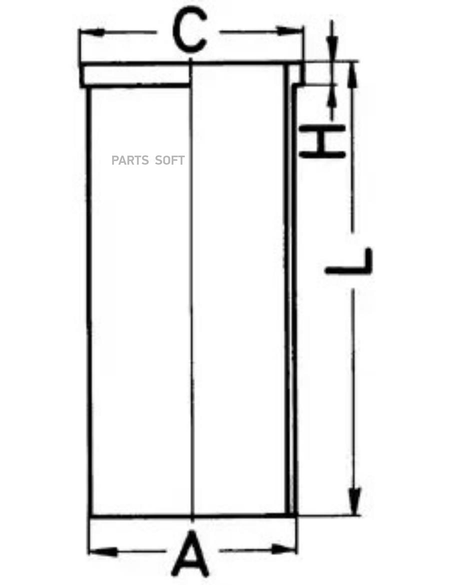 

Гильза KOLBENSCHMIDT 89044190 D86.5 Std Opel 20d; A=92; C=93.9; L=172; H=4.5