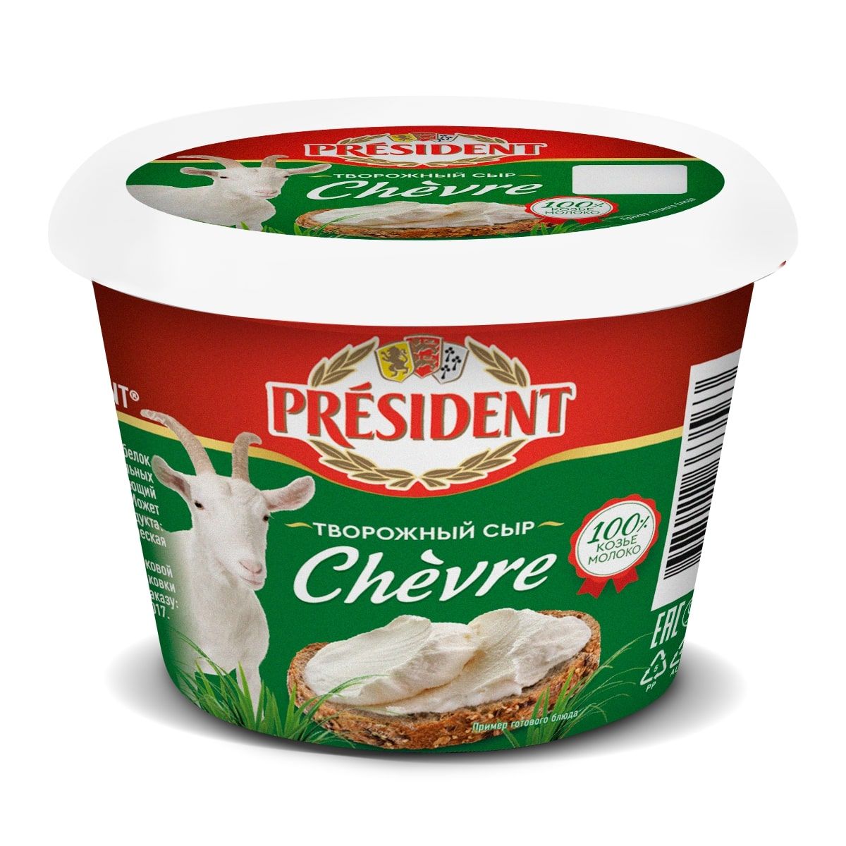 

Сыр творожный President Chevre из козьего молока 65% 140 г