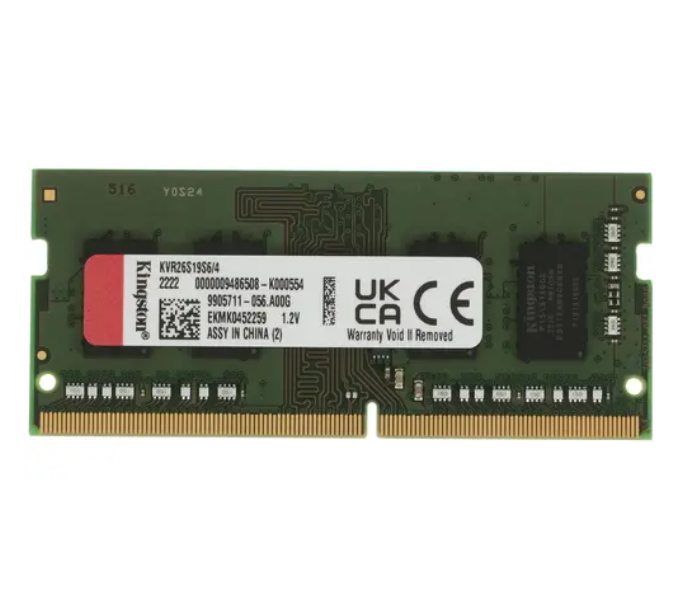 

Оперативная память Kingston (KVR26S19S6/4), DDR4 1x4Gb, 2666MHz