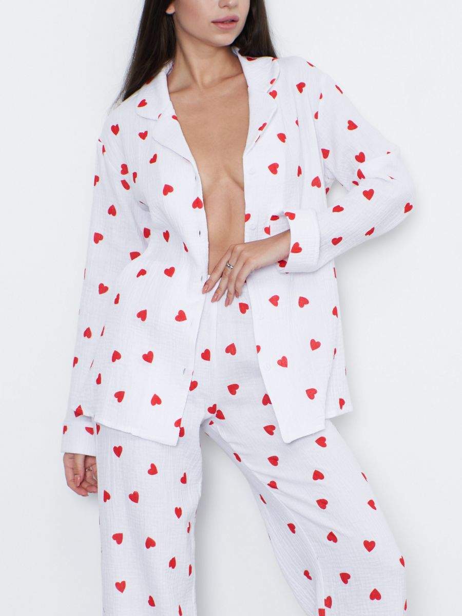 

Комплект домашний женский Mimi Pajamas Brand 10004 белый 38-42 RU, 10004