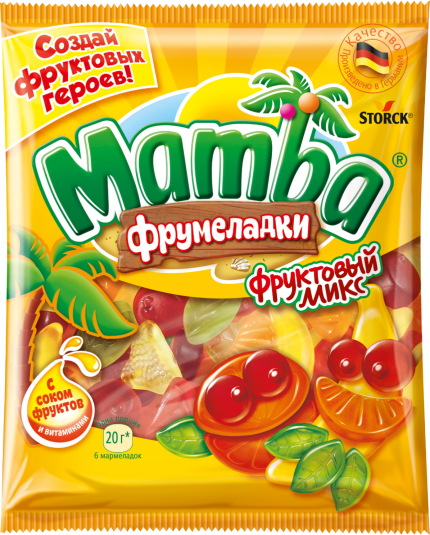 

Мармелад Mamba Фрумеладки Фруктовый микс жевательный 72 г