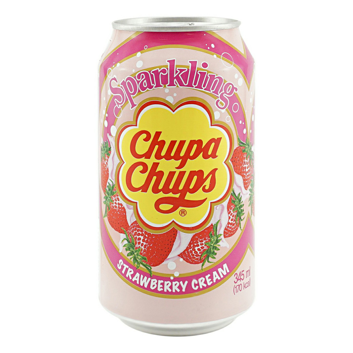 Газированный напиток Chupa Chups Sparkling клубника со сливками 345 мл