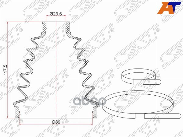 

Sat C-1925 Пыльник Шруса Наружный Toyota Camry Acv4# 06-09/Rav4 Aca2# 2Azfe 03-05/Ipsum Ac