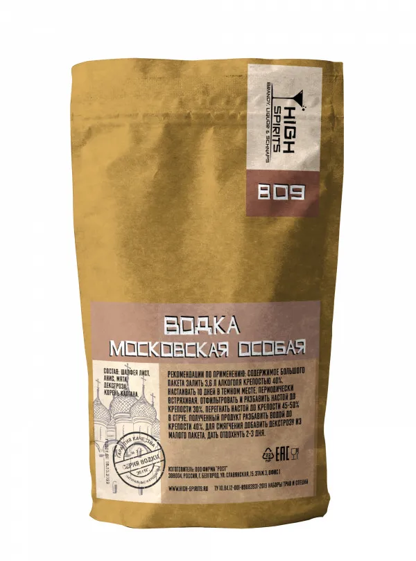 

Набор трав для настойки High Spirits 809 Водка Московская особая 25 г, 809 Водка Московская особая