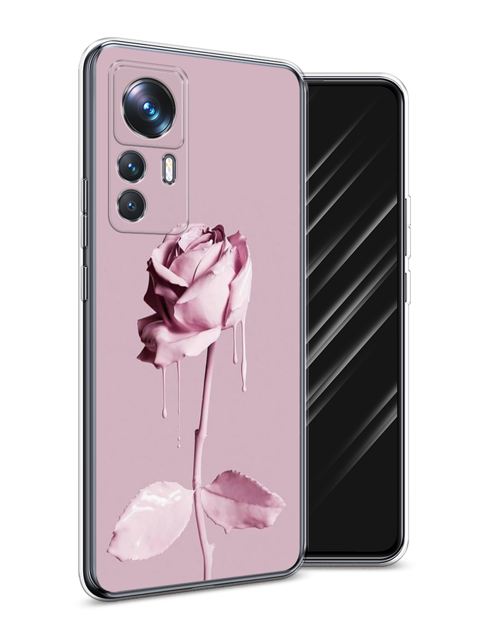 

Чехол Awog на Xiaomi 12T Pro / Сяоми 12T Про "Роза в краске", Белый;розовый