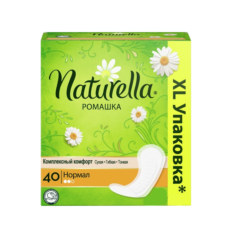 

Ежедневные прокладки Naturella Camomile Normal 40 шт 2 капель