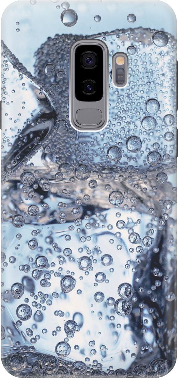 

Силиконовый чехол на Samsung Galaxy S9+ "Лед и пузырьки", Белый;голубой, 3525