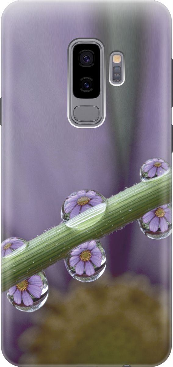 

Силиконовый чехол на Samsung Galaxy S9+ "Сиреневые цветы в каплях", Зеленый;фиолетовый, 3525