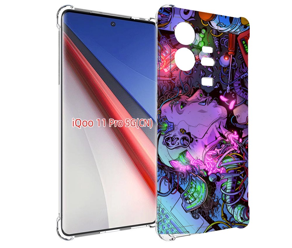 

Чехол бампер MyPads голова робота мультик для Vivo iQOO 11 Pro п..., Прозрачный, Tocco