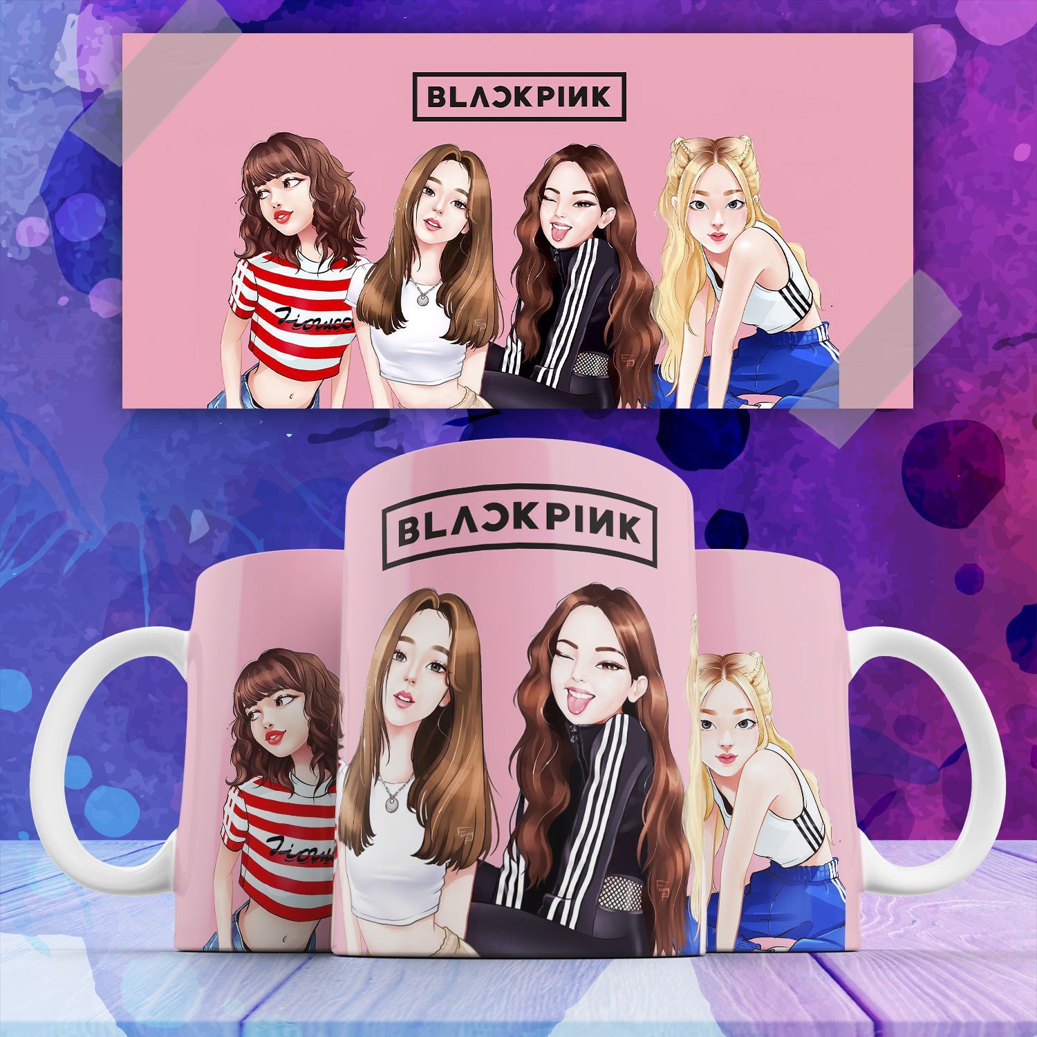 

Кружка с принтом блэкпинк к-поп black pink k-pop музыка 330 мл